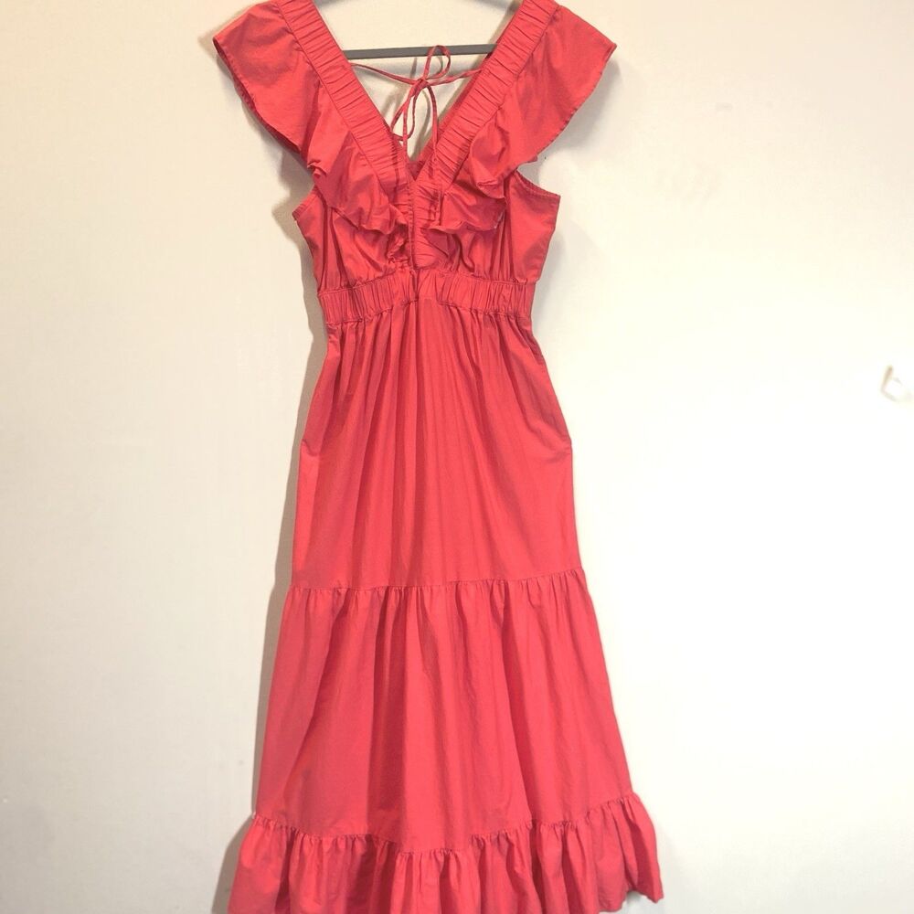 Japna Pink Ruffled Tiered Maxi Dress